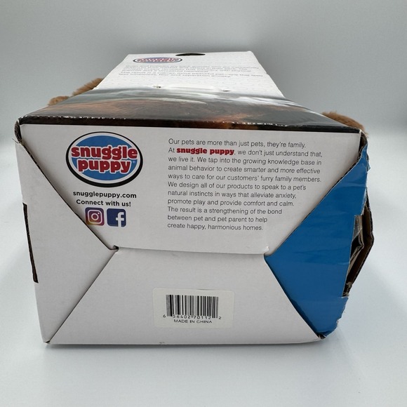 Original Snuggle Puppy Heartbeat Stuffed Toy Dogs Anxiety - Brown - New - Picture 6 of 7